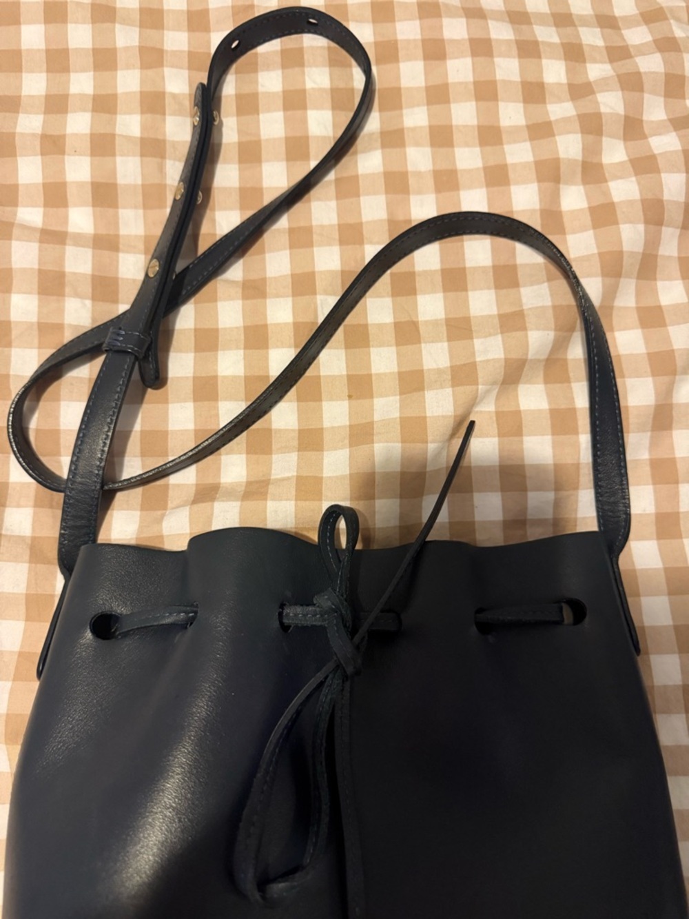 Mansur gavriel navy leather bucket bag - Picture 3 of 8